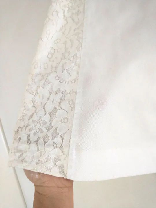 Saia evasê branca com renda - Foto 4