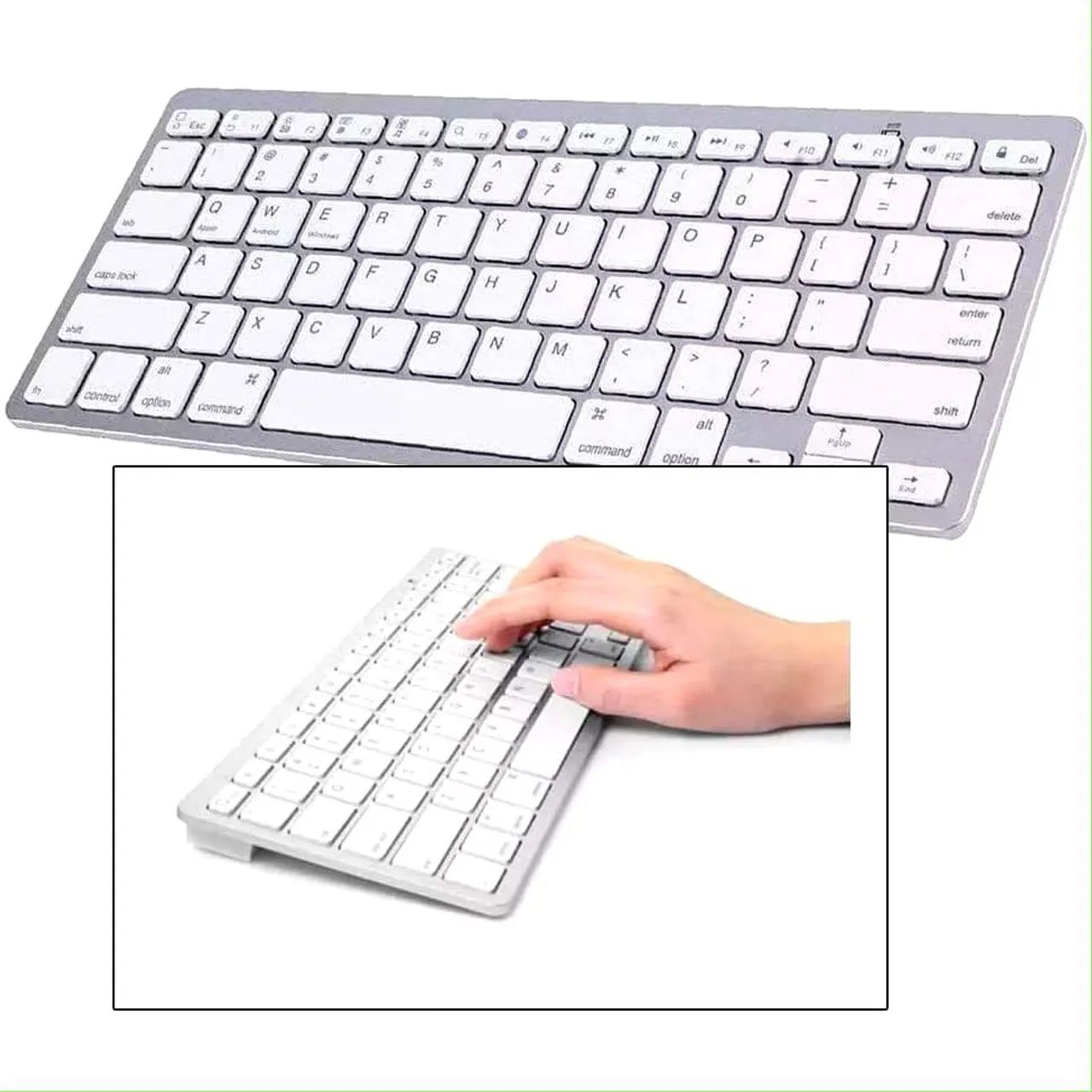 Teclado sem fio bluetooth Key board pra tablet, celular bem computador - Foto 4