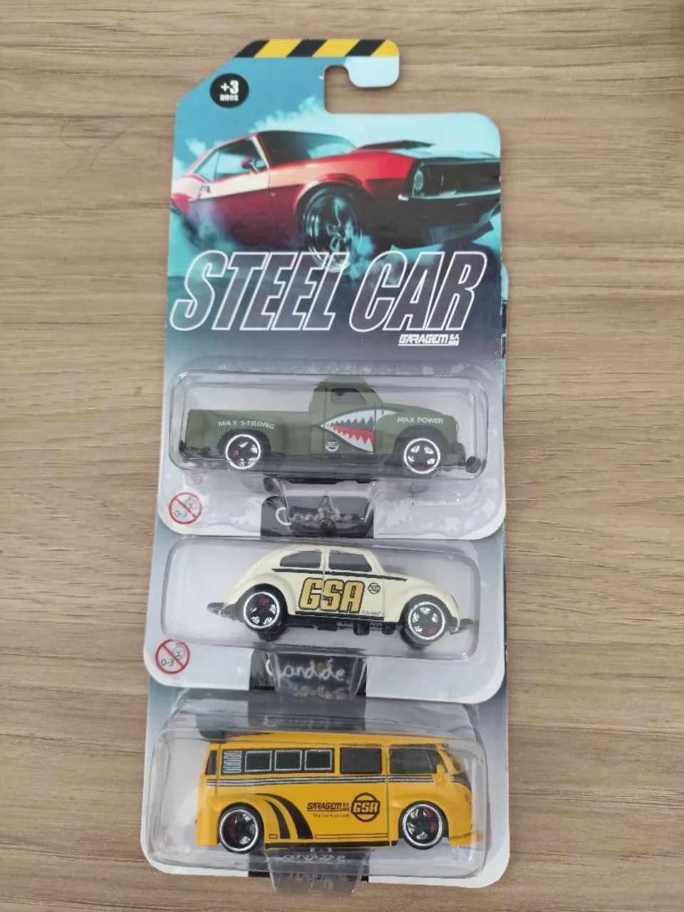 Pack 3 Carros Steel Car Garagem S.A. Candide 