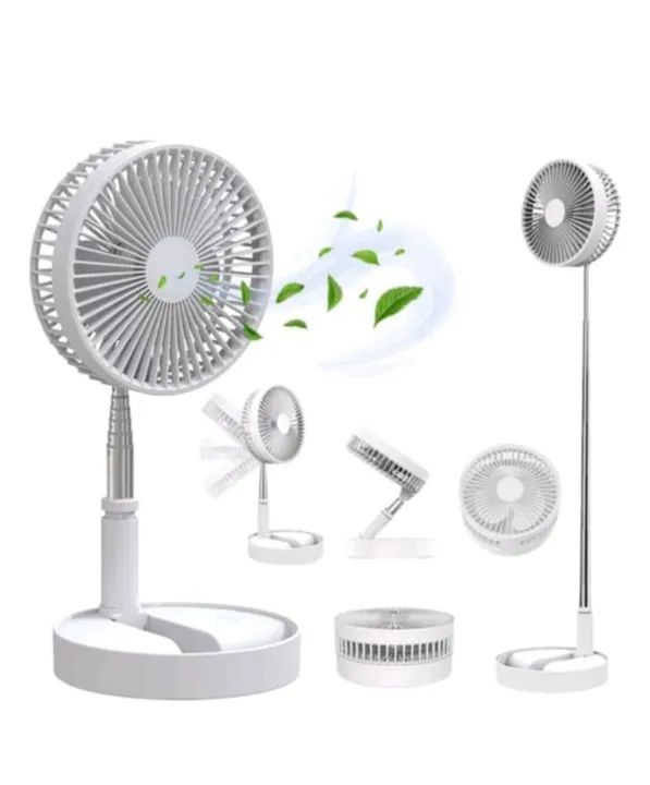 Ventilador portátil 5 Hélices - de mesa e chão<br>USB recarregável dobrável - Foto 2