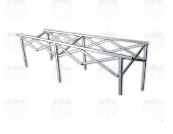 Estrutura para mesa dobrável 2x2 de alumínio leve e resistente