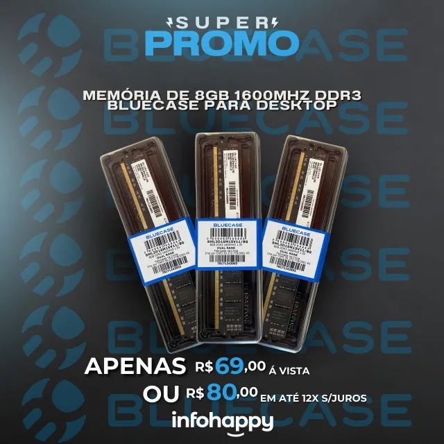 8GB DDR3 1600MHz Bluecase RAM Memory 01004064317907760514120