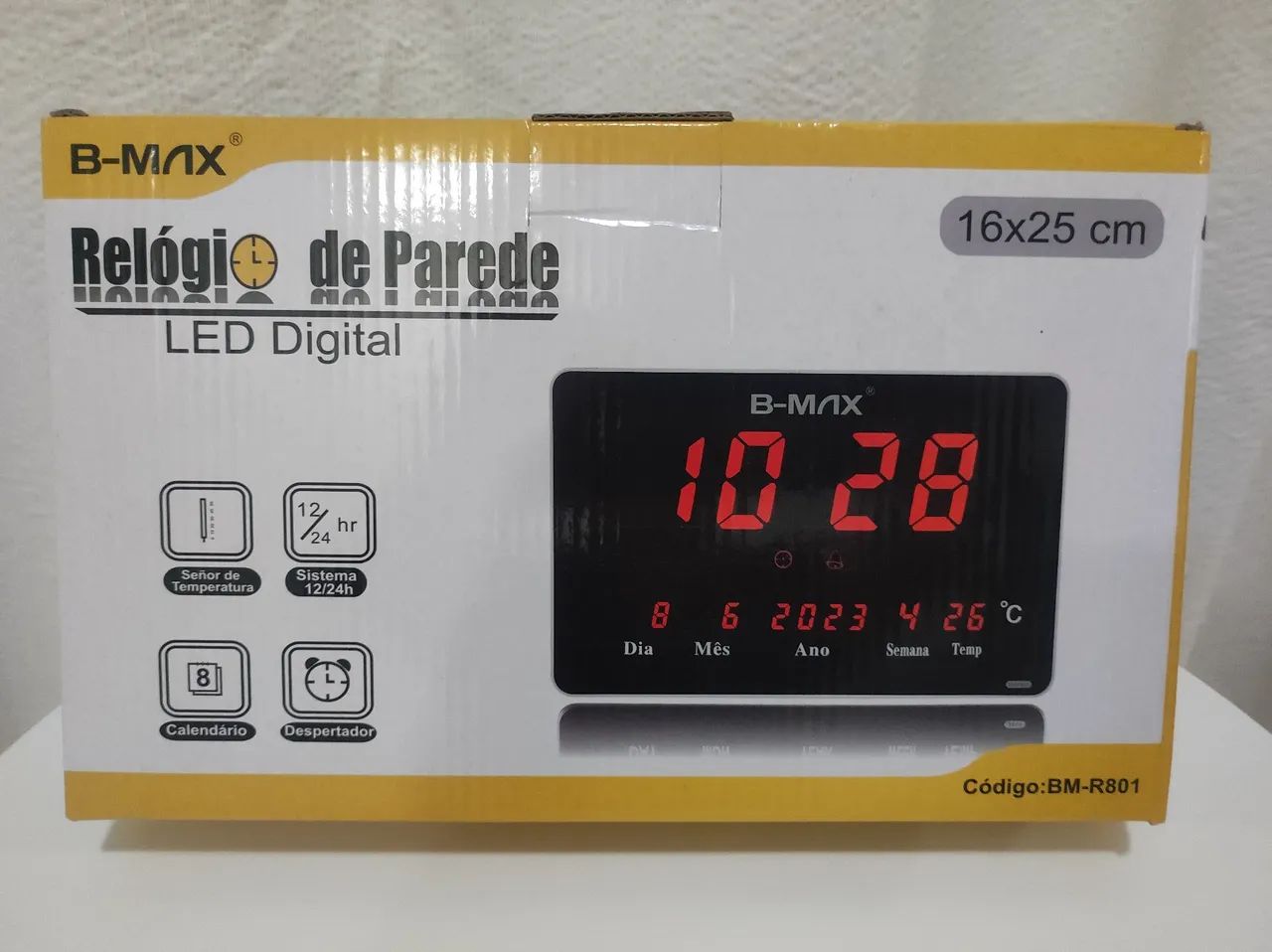 Relógio de Parede LED Digital - B-Max