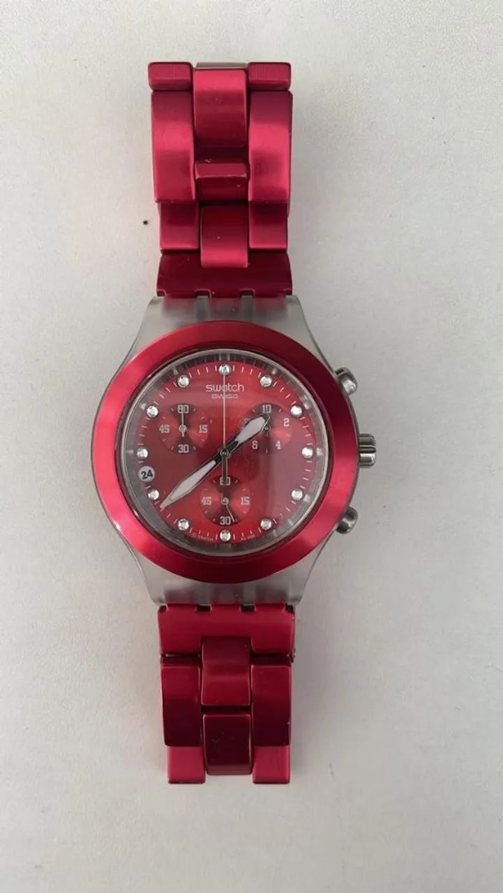 Relógio Swatch Vermelho Cronógrafo