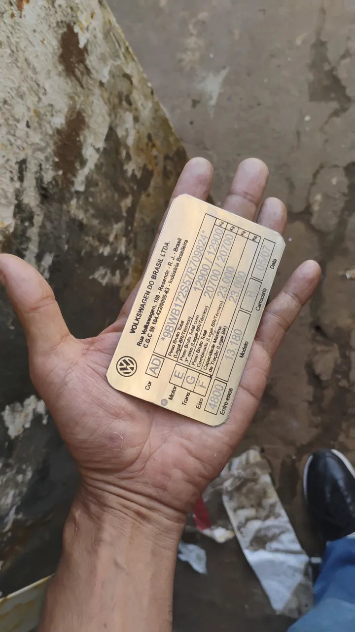 Placa de Identificação Volkswagen Caminhão
