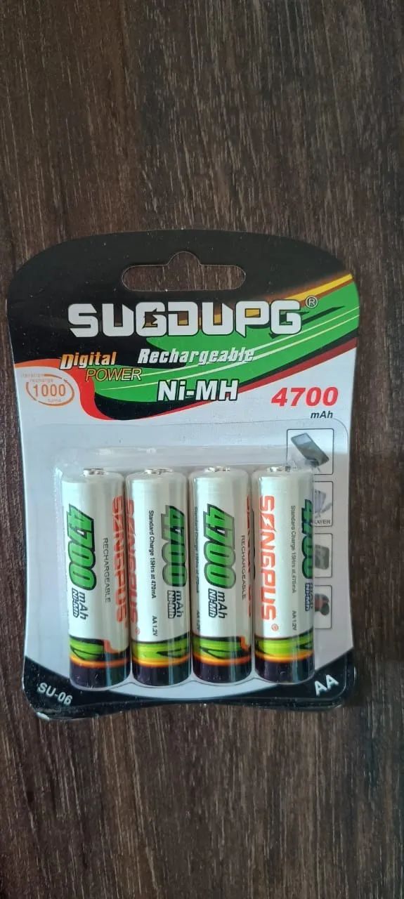 Cartela De Pilhas Recarregáveis AA/AAA de 1.2v