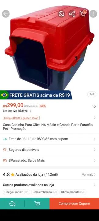 Casinha de Cachorro n°6 Grande Porte 
