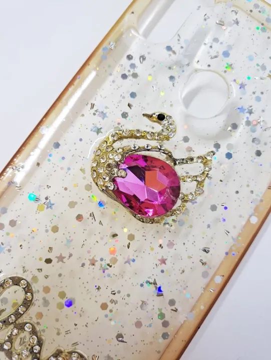 Case Capa Capinha Samsung Galaxy A11 de Silicone Transparente com Brilho - Cisne Pedra Rox - Foto 3