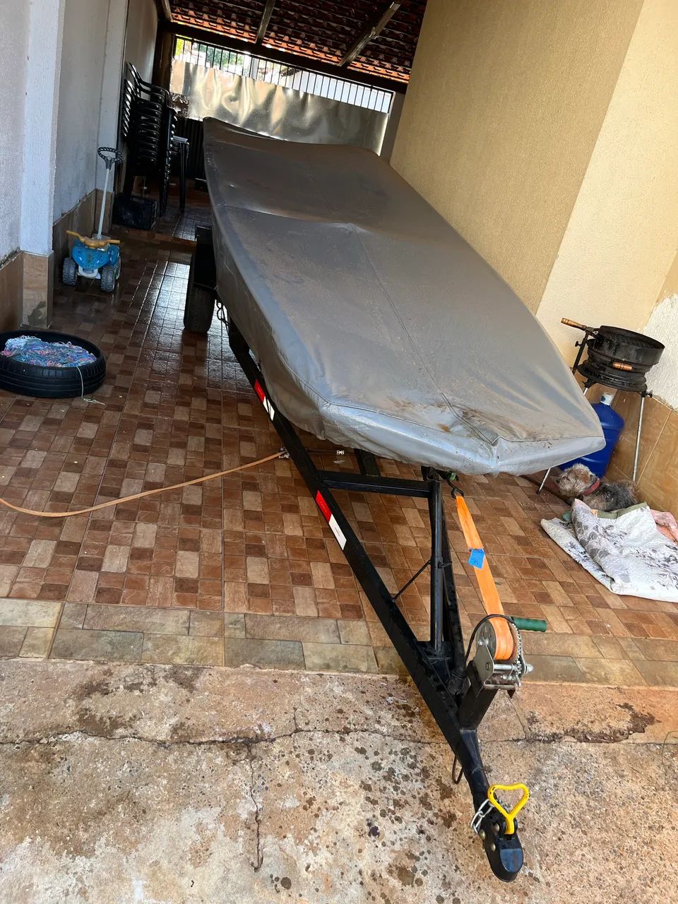 Canoa berço e motor rabeta 7hp - Foto 9