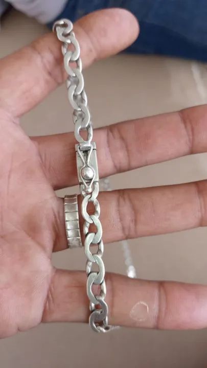 Cordão de prata 8 mm 70cm prata 950 - Foto 4