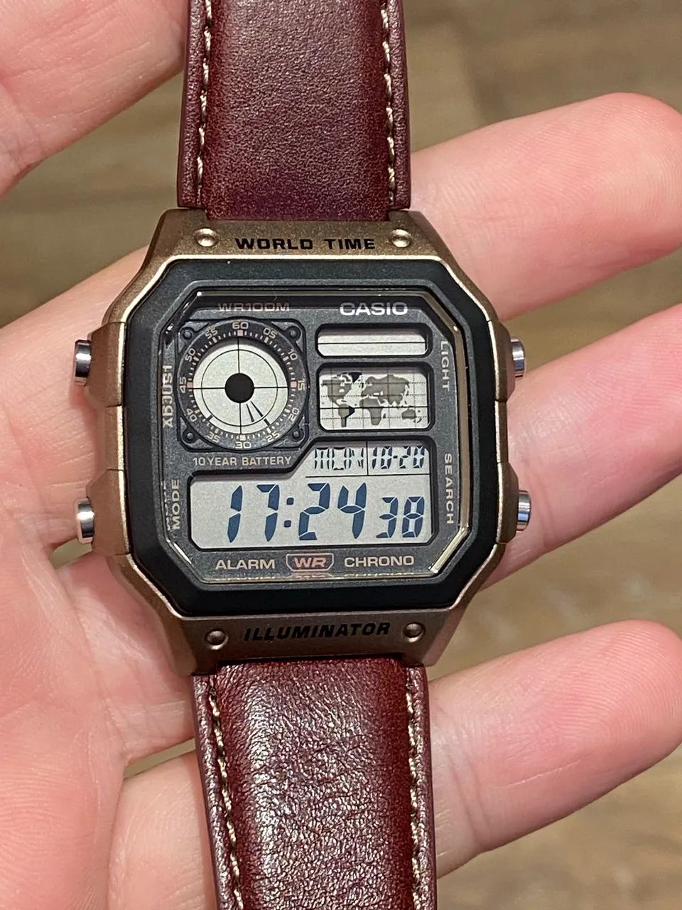 Relógio Casio Royale AE-1200WHL-5AV com Pulseira de Couro - Foto 3