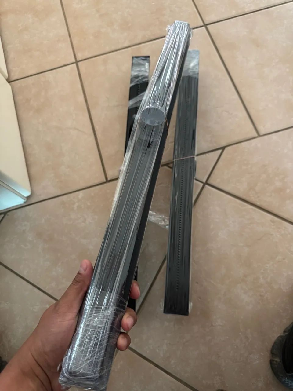 Ralo linear alumínio 5x70cm preto fosco 02 unidades