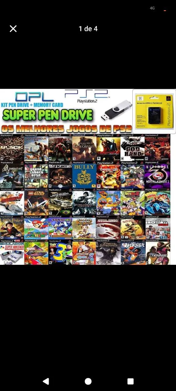 Pen Drive - Os Melhores Jogos de PS2