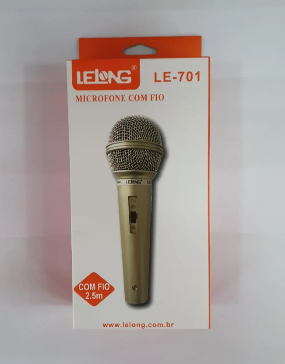 Microfone Com Fio 2,5 Metros Lelong