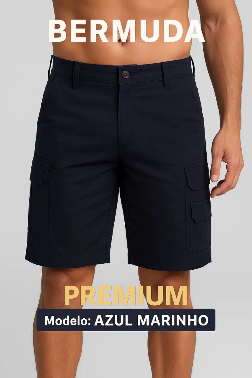 Bermuda Masculina Premium Azul Marinho
