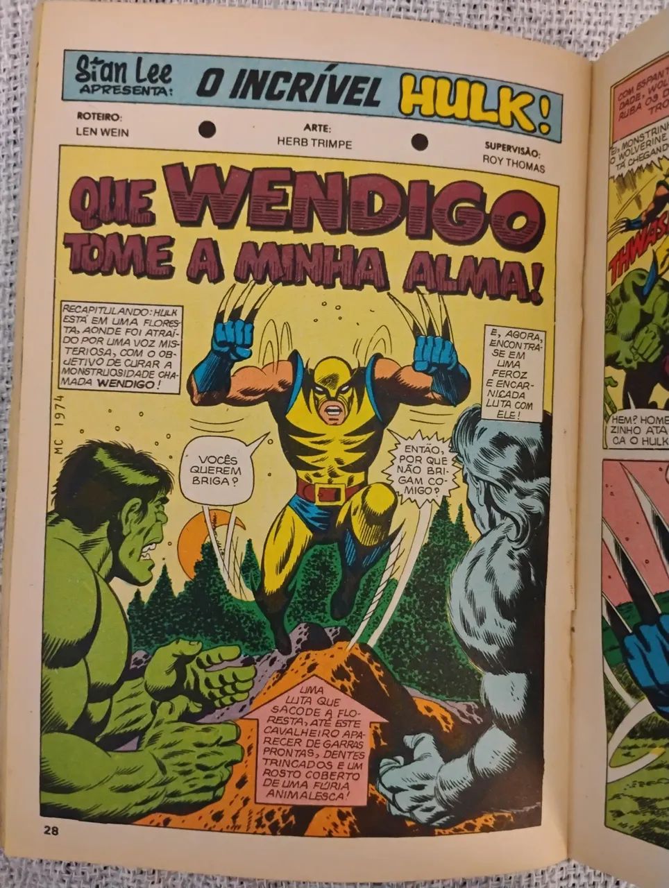 O INCRÍVEL HULK n°22 (10/1980) RGE / 1ª APARIÇÃO DO WOLVERINE NO BRASIL!!! - Foto 3