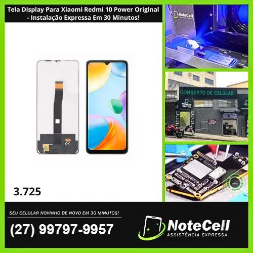 Tela Display Para Redmi 10 Power Original- Instalação Expressa Em 30 Minutos!