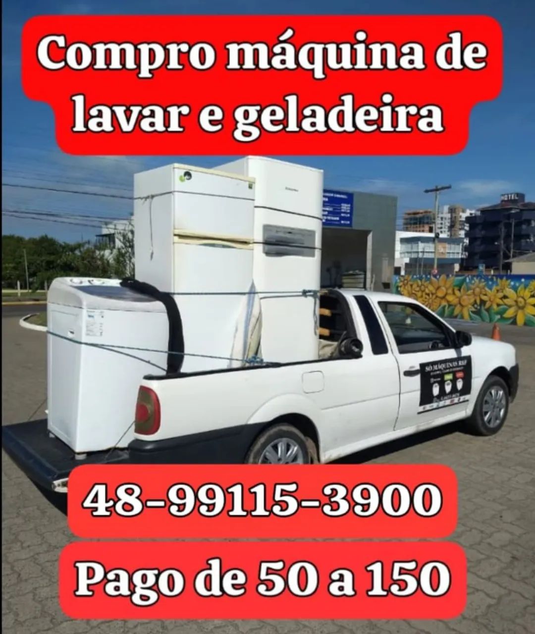 Máquina de lavar e geladeira estragada