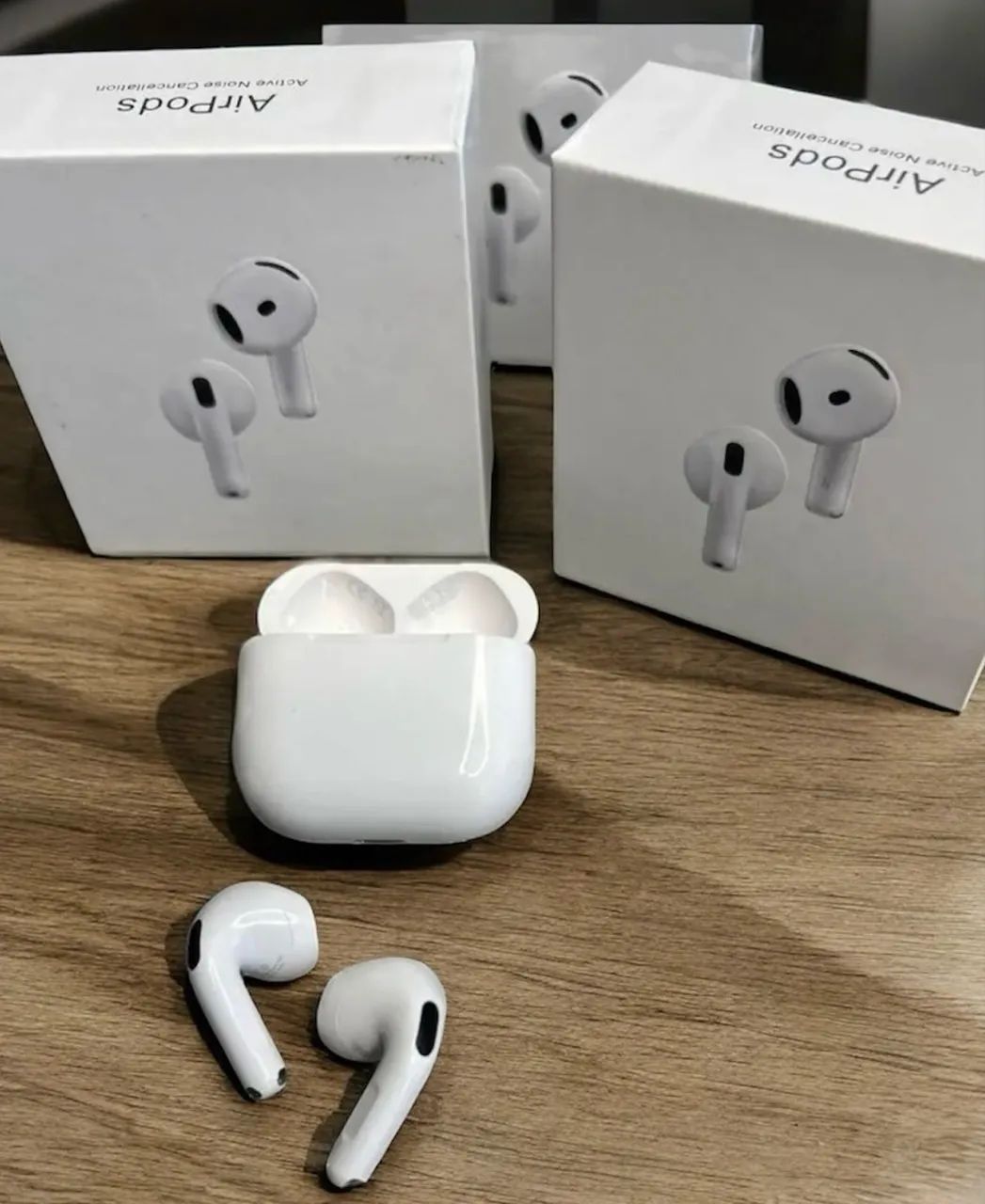 AIR PODS 4 COM CANCELAMENTO DE RUÍDO, BLACK FRIDAY, ACEITAMOS O SEU USADO, LOJA NO RIOMAR.