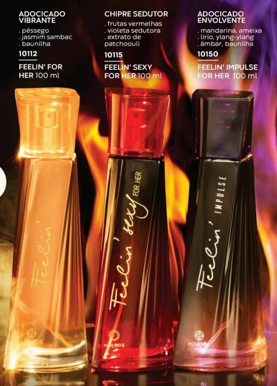 Perfumes Hinode Feelin em 3 Fragrâncias