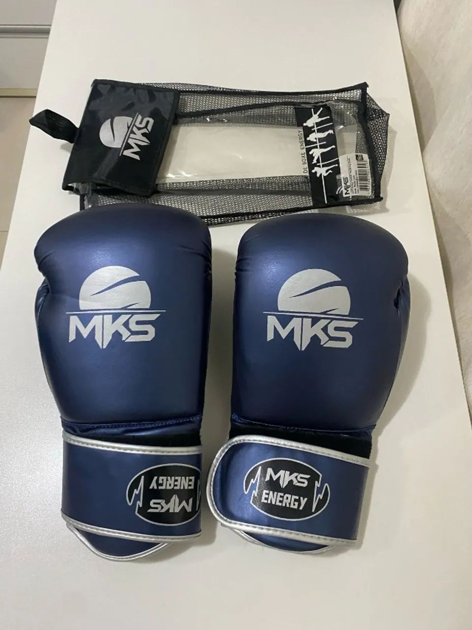 Luva De Boxe Mks Energy V2 Metalic Blue