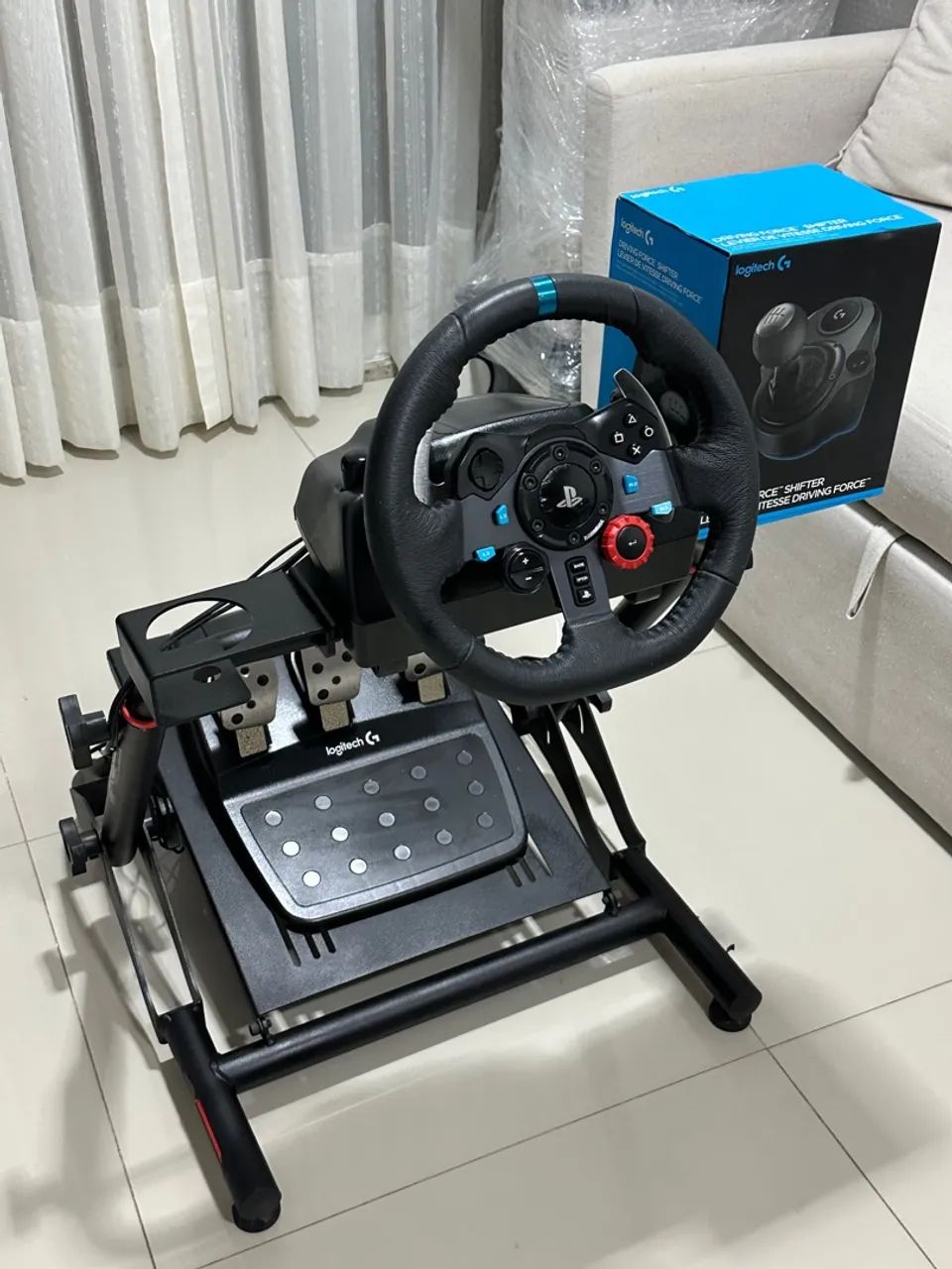 Volante Logitech G29 com câmbio e suporte Extrem SimRacing - Foto 3