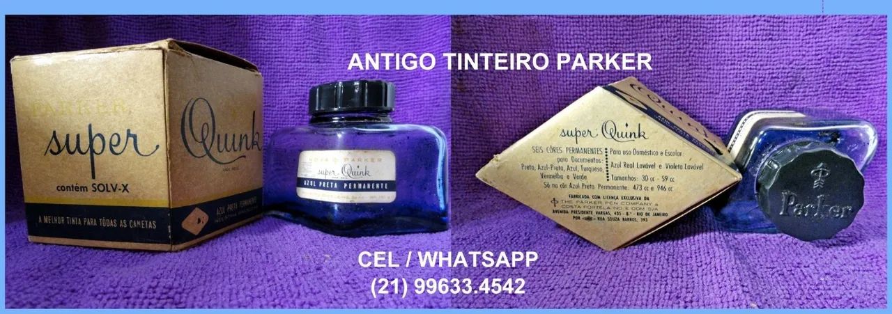 Antigo Tinteiro Parker.Na caixa original.