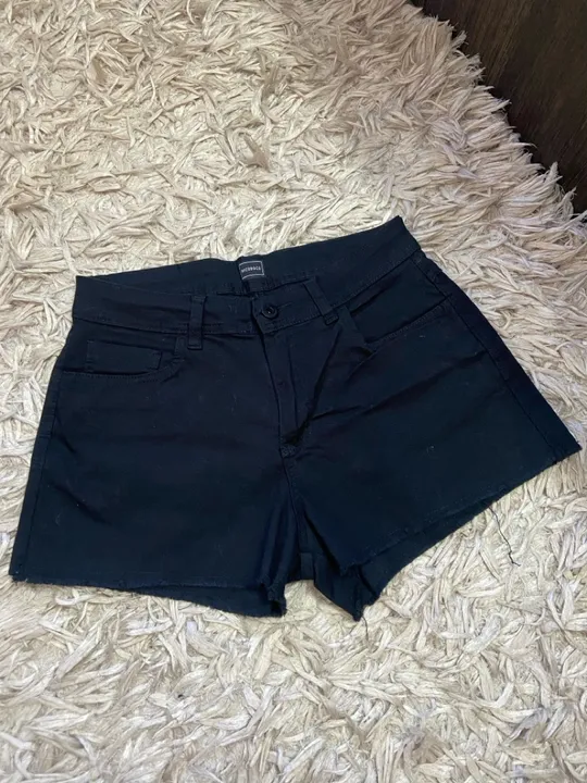Short Jeans Preto Feminino Nicoboco