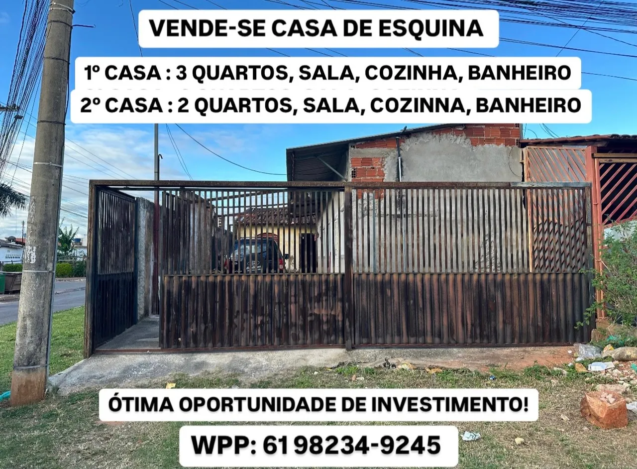 Casa de Esquina com 2 Casas + Espaço para Kitnets - QR 603 Samambaia Norte DF