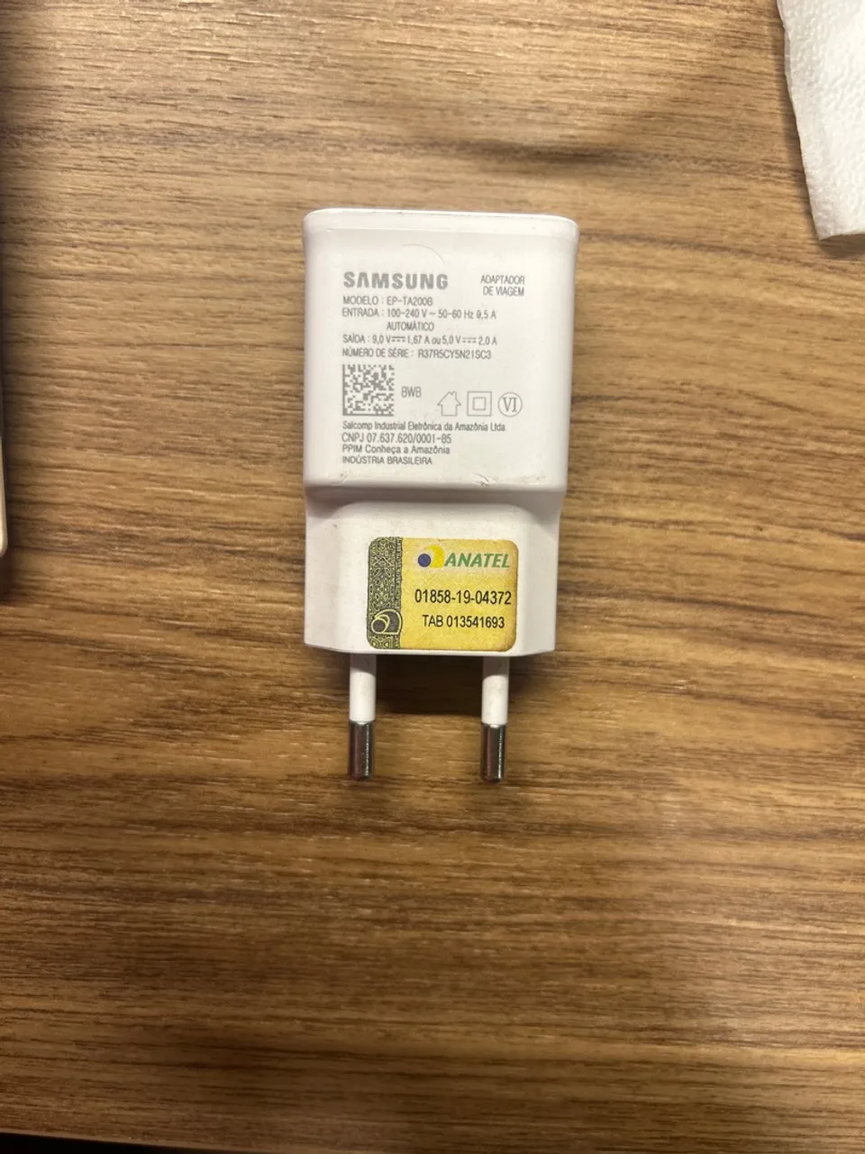 Carregador de Parede Samsung ORIGINAL EP-TA2000 Bivolt