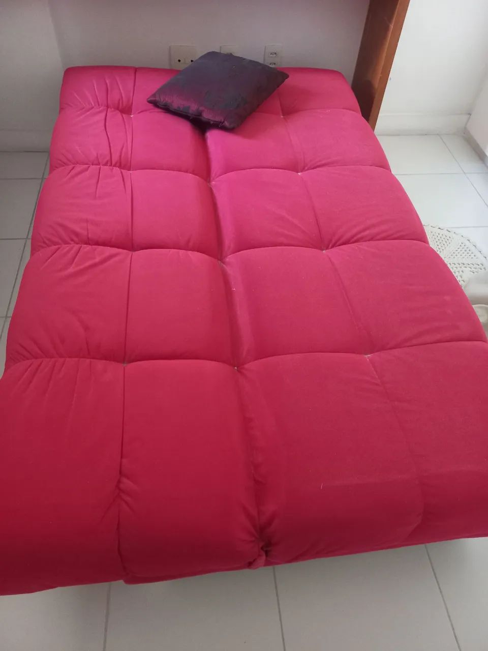 Sofá Cama Vermelho 3 Lugares - Foto 2