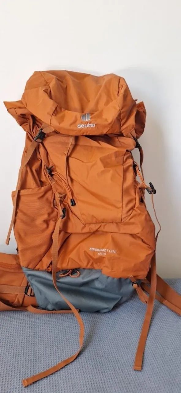 mochila deuter aircontact lite 50+10 + capa rain cover 45-90l "sem uso" - Foto 2