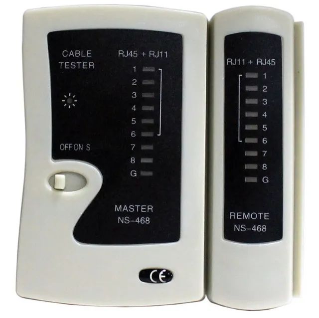 Testador de Continuidade/ Sequência de Cabos RJ11, RJ12 e RJ45 