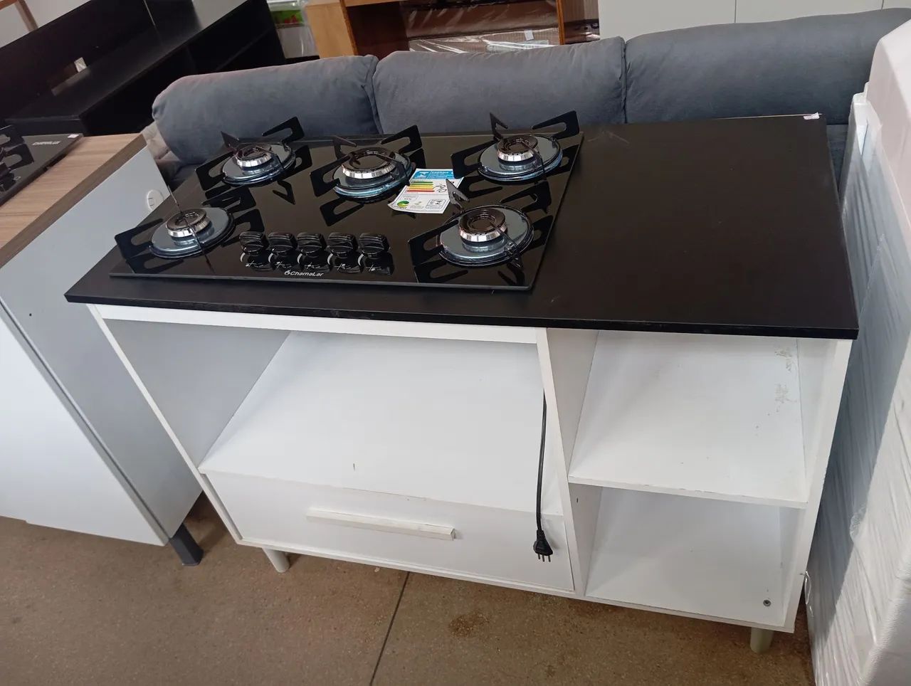 BALCÃO E FOGÃO 5 BOCAS COOKTOP 
