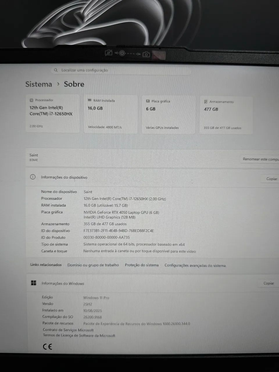 Notebook RTX 4050 6GB | i7-12650HX | 16GB DDR5 - Foto 4