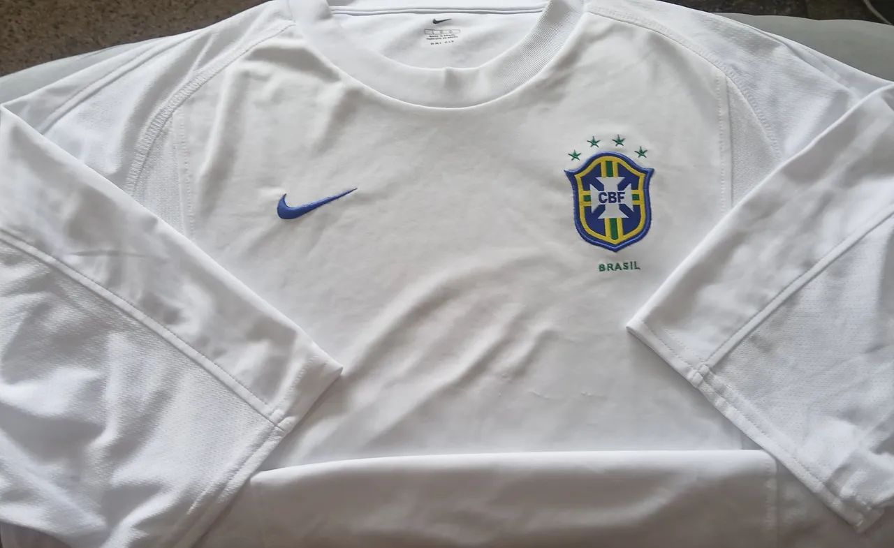 Camisa Seleção Brasil Nike 2001 Branca Unif 3 Tam G Rara Frete Grátis