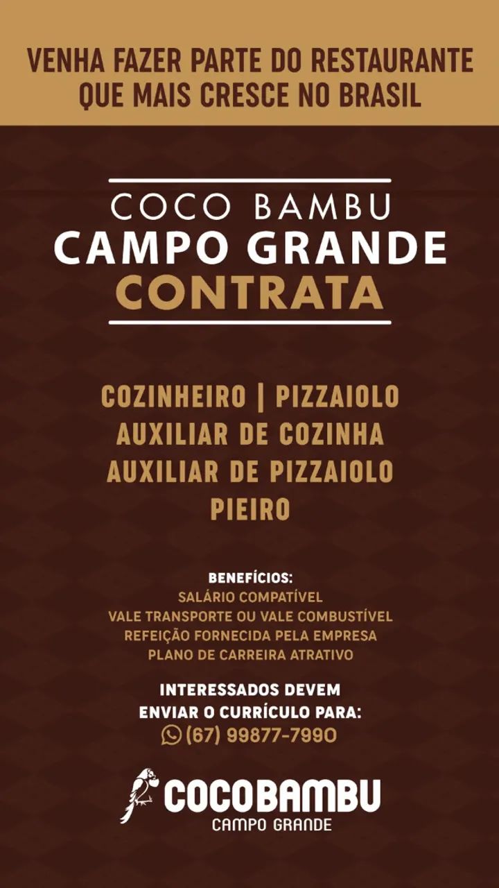 VAGAS - COCO BAMBU CAMPO GRANDE