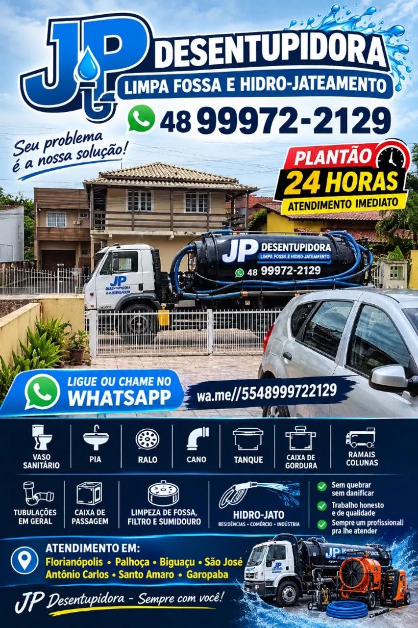 Limpa Fossa - Desentupidora-Hidro-jato Florianópolis SC *