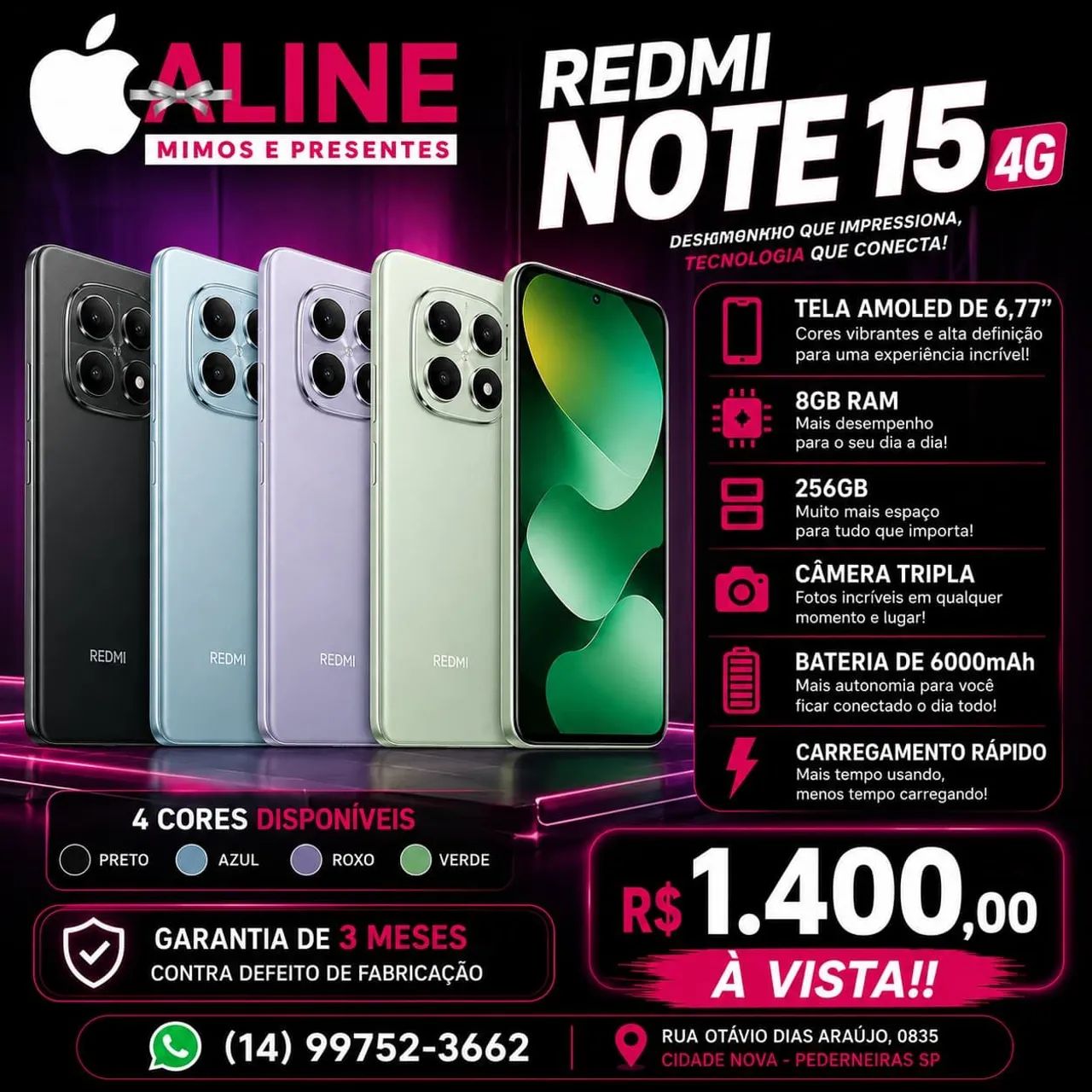 XIAOMI REDMI NOTE 15 8RAM 256G  4G 