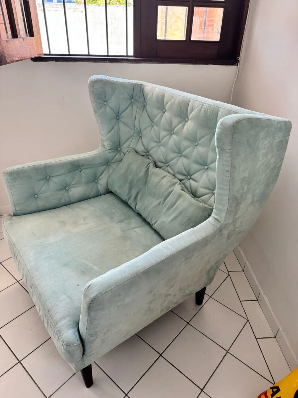 POLTRONA DECORATIVA CAPITONÊ - AZUL TIFFANY  - Foto 2
