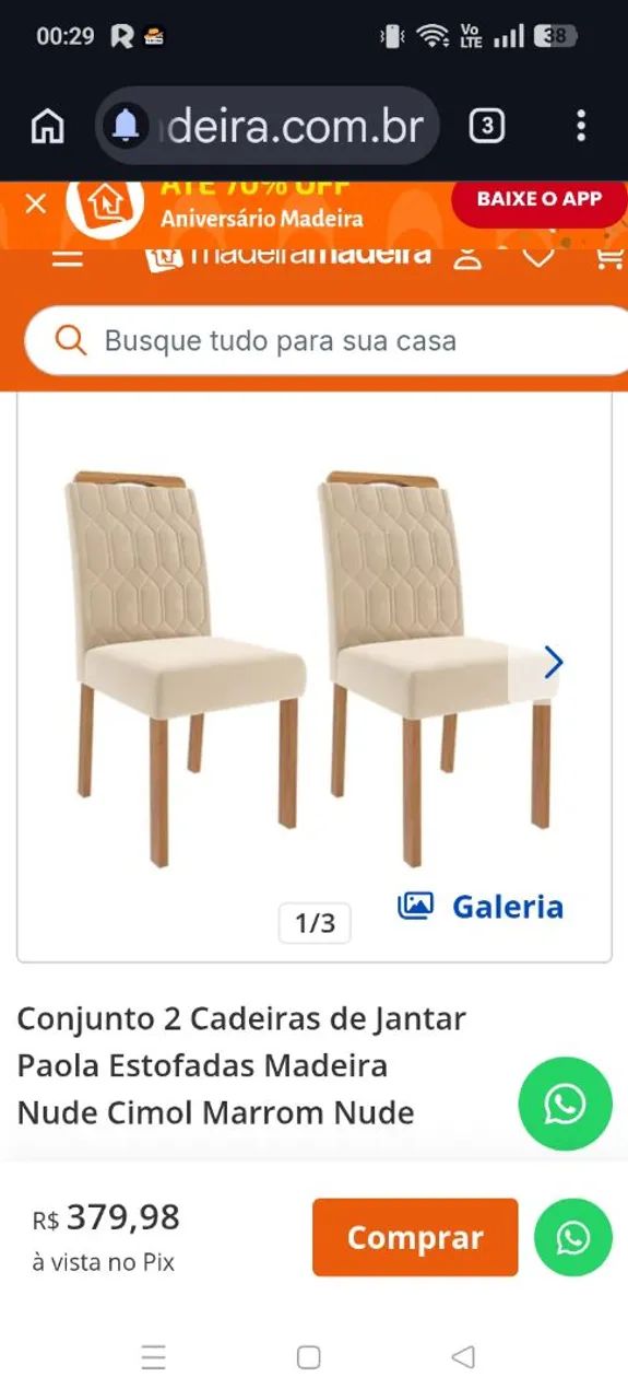 Conjunto de 2 cadeiras de jantar  - Foto 5