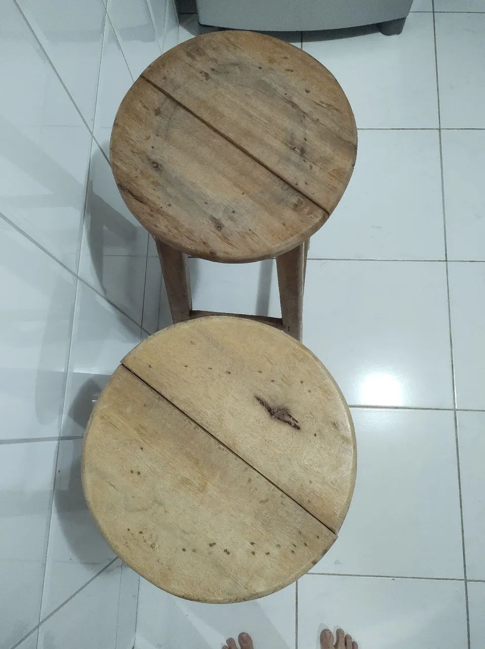 Kit 2 Bancos altos para balcão de madeira  - Foto 3