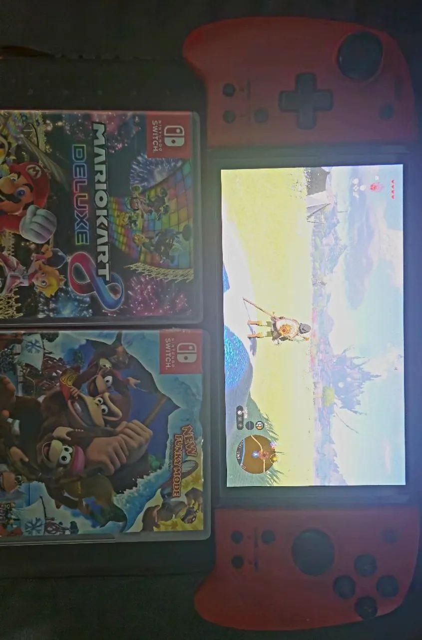 Nintendo switch OLED com acessórios e 2 jogos - Foto 2