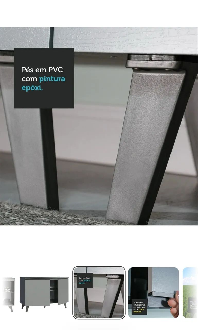 Balcão 2 Portas Com Pés Cinza - Nice Madesa - Foto 5