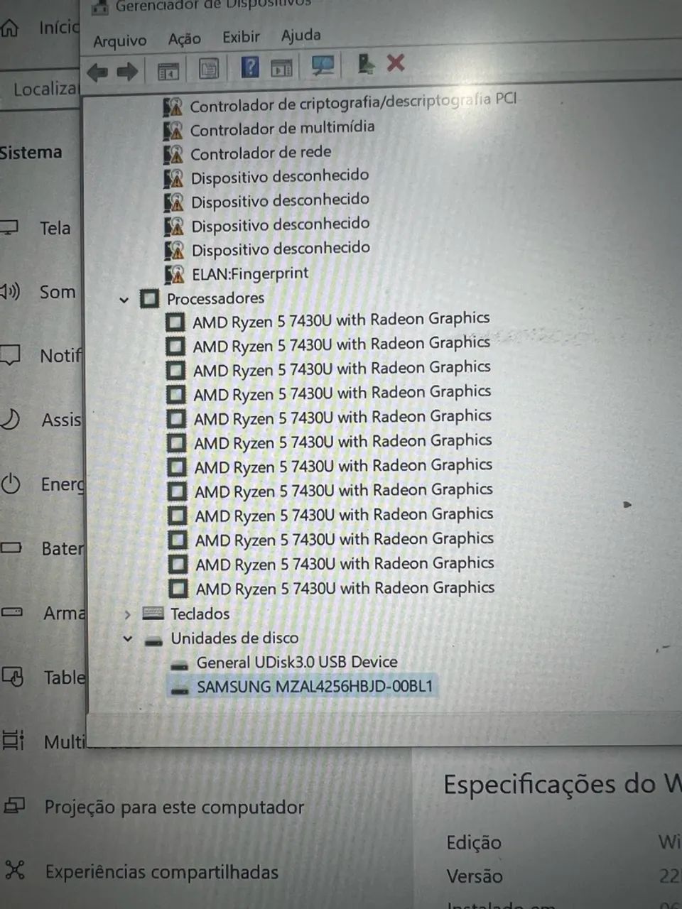 Notebook Lenovo thinkpad e14 gen 5 ryzen 5 7430u  - Foto 5