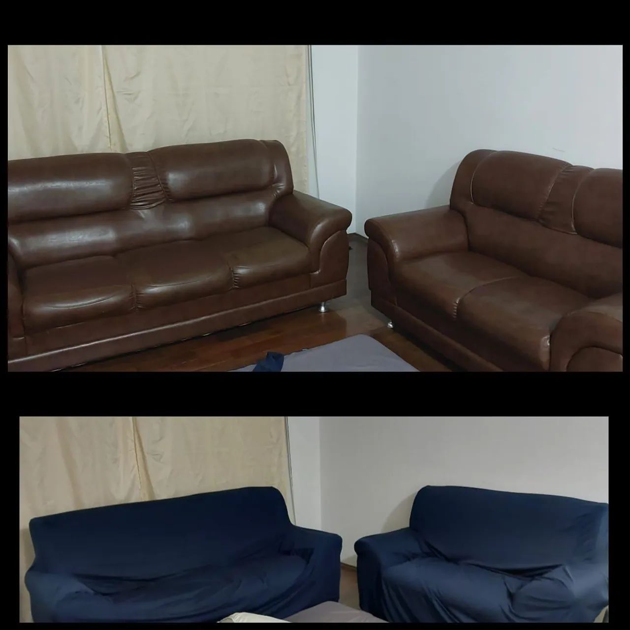 Sofás 3 e 2 lugares com capas64962178841091120