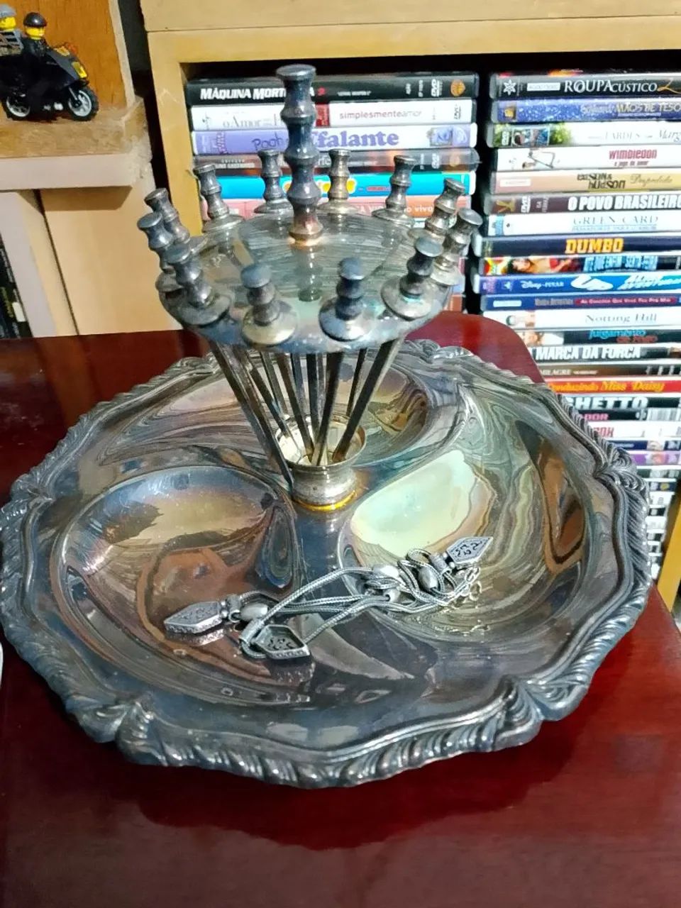 Petisqueira antigo banhado a prata