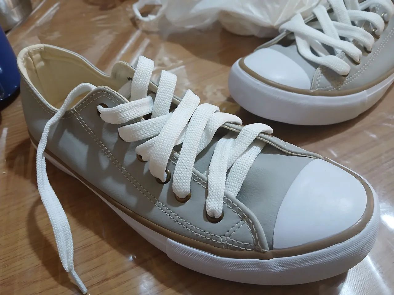 Tenis all star cinza couro 36 - Foto 3