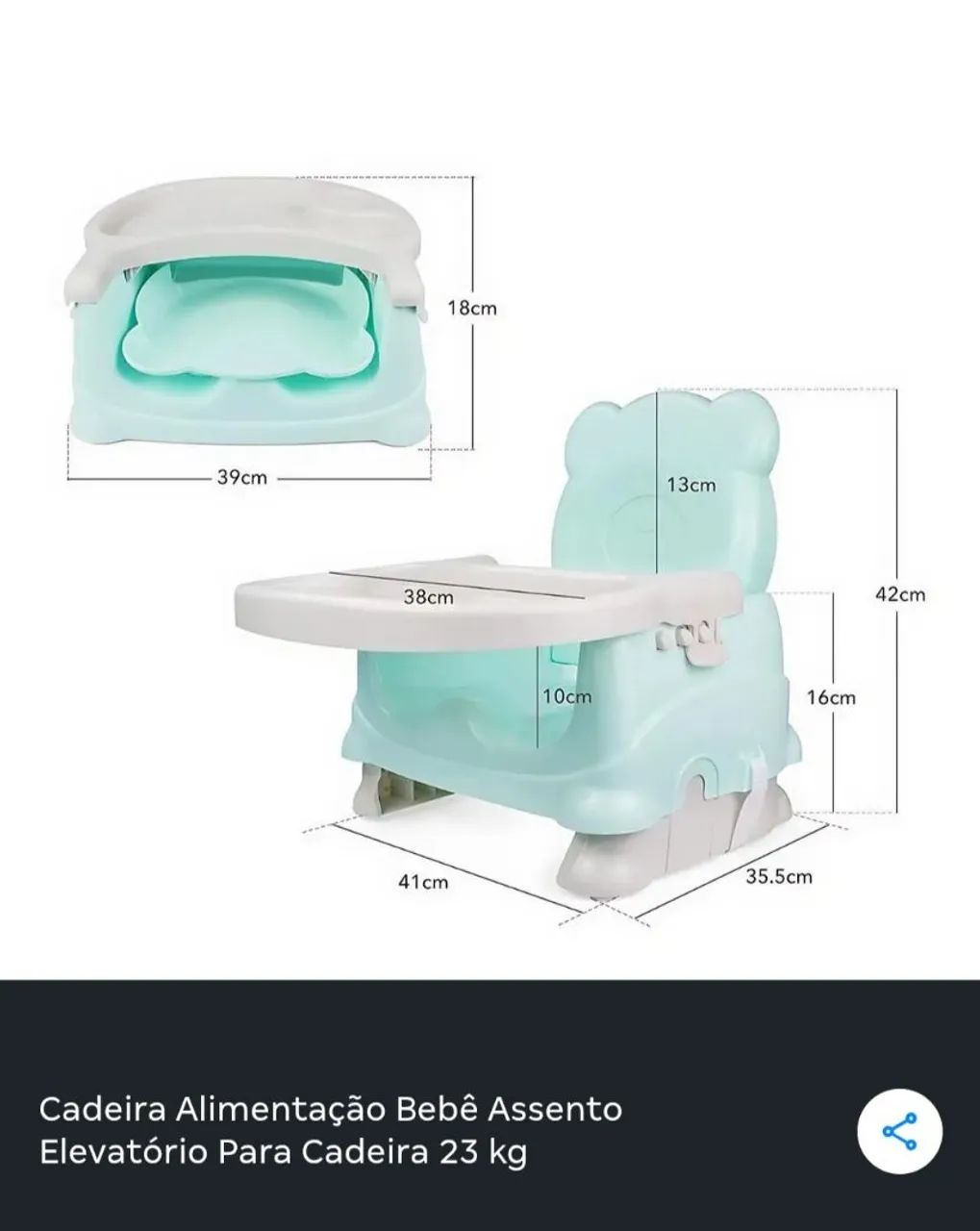 Cadeira infantil de alimentação / Assento elevatório para cadeira. - Foto 4