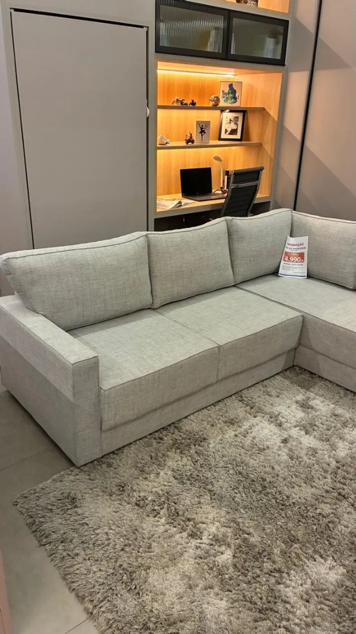 Sofa em L com mesa lateral  Marca Opus - Foto 4